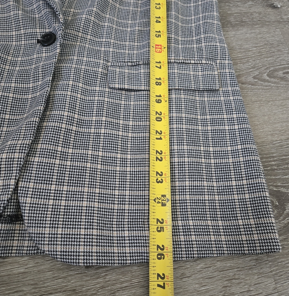 Plaid Long Blazer Jacket size XS - Picture 13 of 15